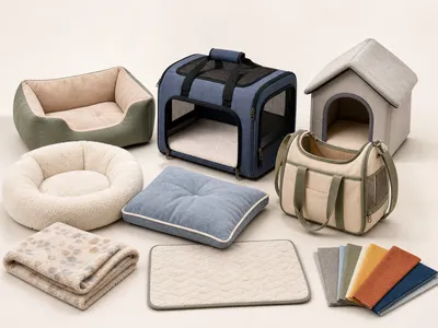 Pet beds and carriers for mixed container pet supplies orders