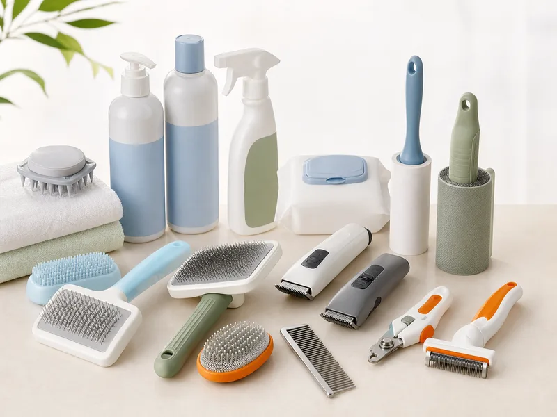 Grooming & Cleaning product assortment for wholesale pet supplies buyers